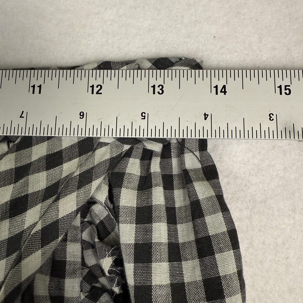 Vintage 60s MARY QUANT Penneys Maxi Wrap Skirt Gingham Ruffle Prairie Black Sz S - Picture 10 of 15